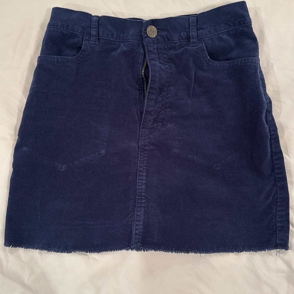 Forever 21 dark blue fine waled corduroy skirt S Small EUC